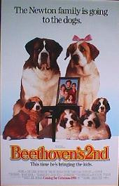 BEETHOVEN'S 2ND original issue rolled double sided 1-sheet movie poster