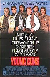 YOUNG GUNS I original issue rolled 1-sheet movie poster