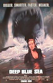 DEEP BLUE SEA original issue rolled double sided 1-sheet movie poster