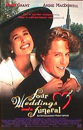 FOUR WEDDINGS & A FUNERAL original issue rolled double sided regular 1-sheet movie poster