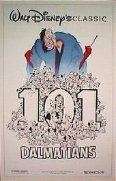 101 DALMATIANS original issue folded 1-sheet movie poster