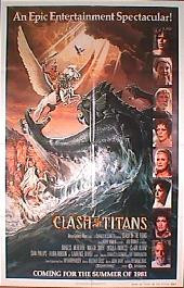 CLASH OF THE TITANS original issue folded advance 1-sheet movie poster