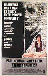 ABSENCE OF MALICE original issue folded 1-sheet movie poster