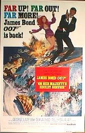 ON HER MAJESTY'S SECRET SERVICE original reissue folded 1-sheet movie poster