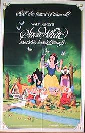 SNOW WHITE AND THE SEVEN DWARFS original 1983 reissue folded 1-sheet movie poster