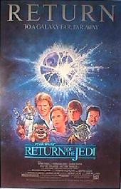 RETURN OF THE JEDI original 1985 reissue folded 1-sheet movie poster