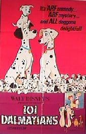101 DALMATIANS original 1972 reissue folded 1-sheet movie poster