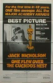 ONE FLEW OVER THE CUCKOO'S NEST original academy folded 1-sheet movie poster