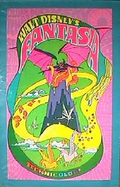 FANTASIA 1970 reissue original folded 1-sheet movie poster