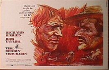 DEADLY TRACKERS original issue 22x28 rolled movie poster