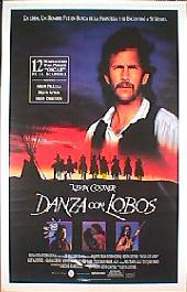 DANCES WITH WOLVES original issue rolled Spanish 1-sheet movie poster