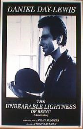 UNBEARABLE LIGHTNESS OF BEING original issue rolled British 1-sheet movie poster