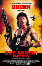 HOT SHOTS PART 2 original issue rolled double sided Advance 1-sheet movie poster