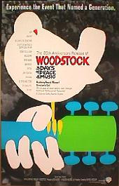 WOODSTOCK original issue rolled 25th Anniversary 1-sheet video poster