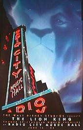 LION KING original issue rolled New York Premiere 1-sheet movie poster