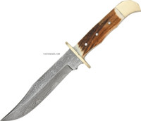 DAMASCUS STAG HANDLE  HUNTING KNIFE 10 1/2" DM-1000