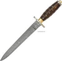DAMASCUS STUDDED TOOTHPICK KNIFE 14" DM-1014