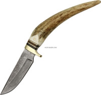 8" DAMASCUS STAG BUCK SPIKE KNIFE DM-1026