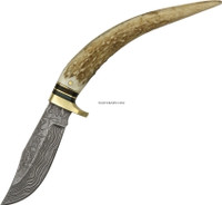 8" DAMASCUS STAG SPIKE KNIFE DM-1027