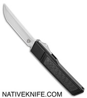 Vespa Knives Ripper OTF Automatic Knife Black CF Inlay Japanese Tanto 