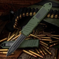 Army OD Green Dagger OTF Knife With Pouch