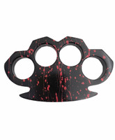 Brass Knuckles Camo Paint Splatter Black and Red