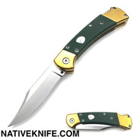 Folding Hunter Auto Knife G-10 Green Handle