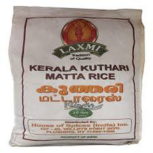 Laxmi kerala Kuthari Matta Rice 20 lbs. Kerala matta rice is also known as rosematta rice or Palakkadan matta rice or Kerala red rice or red parboiled rice.It is different from brown rice.
Kerala matta rice is also known as rosematta rice or Palakkadan matta rice or Kerala red rice or red parboiled rice.It is different from brown rice. Popular in Kerala and Sri Lanka where it is used on a regular basis for idlies, appams and plain rice. The robust, earthy flavor of Red Matta makes it an enticing companion to lamb, beef or game meats. Rosematta Rice is grown in Tamil Nadu and Kerala in South India. It is rich in fibre and nutrients. Rose Matta Rice is the rice having the outer bran being removed. The grains are yellowish pink from being parboiled with the reddish out layers. Rose Matta Rice maintains a pink hue as well as its flavor on cooking. Like all brown or par boiled rice, Red Matta has a lengthy cook time and requires extra water.