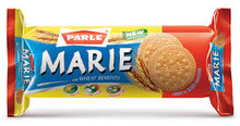 Parle Marie biscuits are light, crispy, tasty, health and irresistible. A 

perfect accompaniment with tea or coffee.

Net wt: 5.29 oz. (150g)

Ingredients: Wheat Flour, Sugar, RBD Palm oil, Invert Syrup, 

Leavening (Ammonium Bicarbonate, Sodium Bicarbonate), Skim Milk 

Powder, Salt, Emulsifiers of Vegetable Origin (Soya Lecithin or Esters 

of Mono and Diglycerides and sodium Stearoyl-2-lactylate), Artificial 

Milk flavor, mono acid phosphate, Sodium Meta Bisulphite as 

preservative and enzyme.

Contains: Wheat, Soya, Milk Ingredients and Sulphites