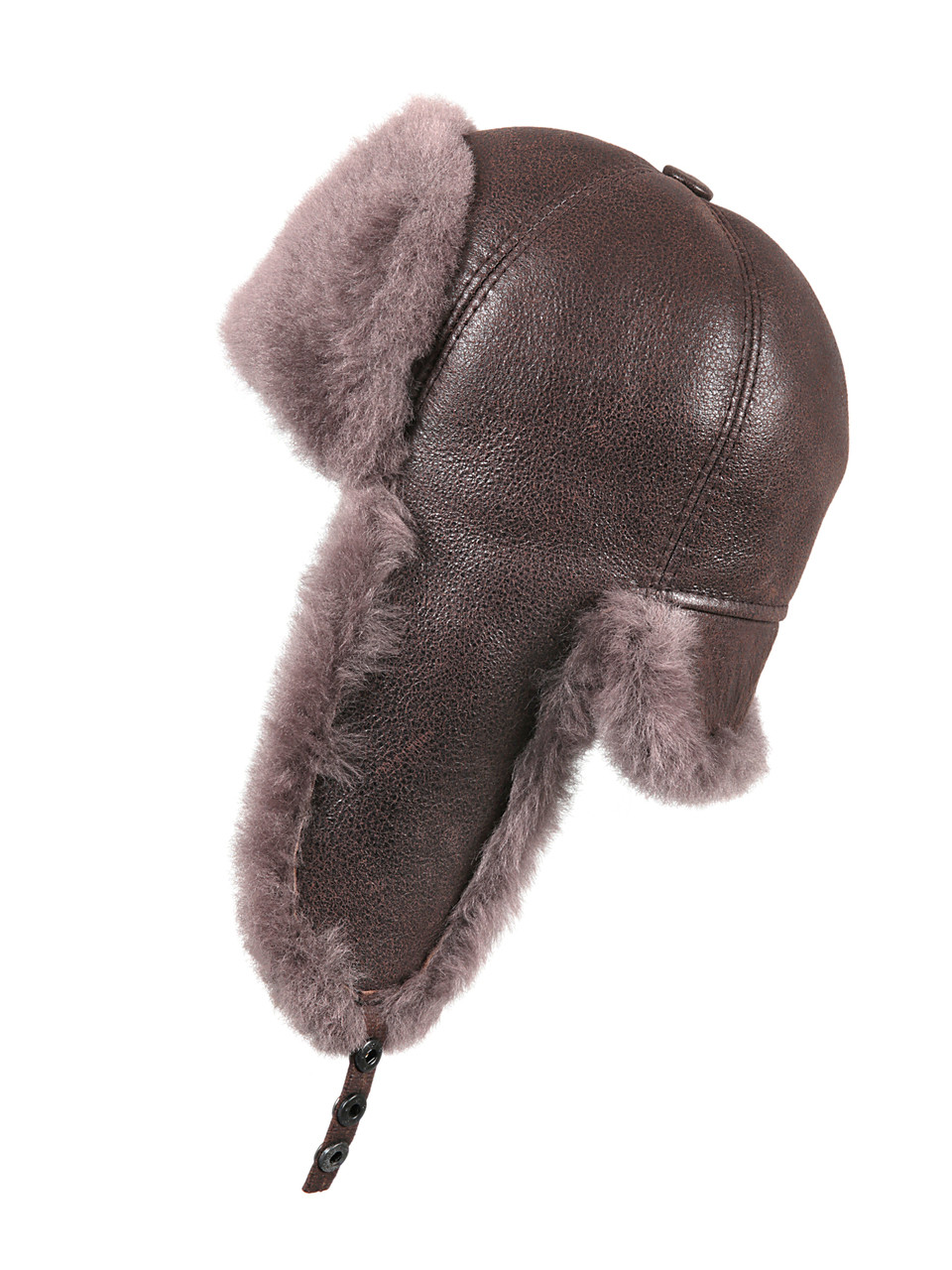 Shearling Sheepskin 6 Panel Ushanka Winter Fur Hat Cashmere