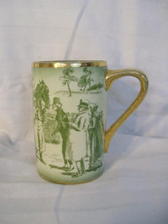 AN EQUESTRIAN THEMED ANTIQUE RIDGWAY MUG