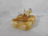 ANTIQUE PAINTED SCOTTIE DOG ASH PIN OR PAPER CLIP TRAY