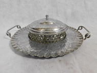 20th CENTURY ANTIQUE FLORAL ALUMINIUM SERVING TRAY