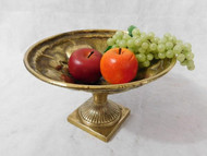 ANTIQUE ARTS & CRAFTS REPOUSSE BRASS FRUIT COMPORT 