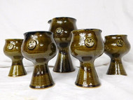 SALLY ANDERSON CONTEMPORARY STUDIO POTTERY JUG & GOBLETS 