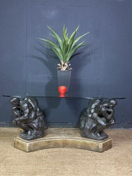 VINTAGE DECORATIVE LOW CENTRE OR COFFEE TABLE - THE THINKER