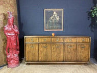 20thC ANTIQUE DREXEL SIDEBOARD WITH CAMPAIGN HANDLES *SOLD*