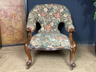 A FINE VICTORIAN COUNTRY HOUSE ANTIQUE WILLIAM MORRIS ARMCHAIR