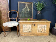 A CHARMING ANTIQUE PAINTED PINE COFFER