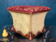 A CHARMING ANTIQUE VICTORIAN STORAGE OTTOMAN FOOT STOOL