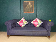 A FINE COUNTRY HOUSE ANTIQUE DROP ARM CHESTERFIELD SOFA
