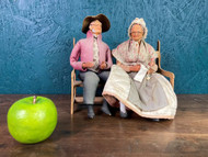 A MOST CHARMING WELL MODELLED ANTIQUE MINIATURES SCULPTURES OF AN ELDERLY COUPLE
