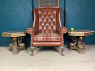 A FINE NEAR PAIR OF 20thC ANTIQUE MYTHLOGICAL DOLPHIN SIDE TABLES OR CONSOLES