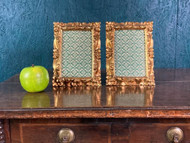 A CHARMING PAIR OF VINTAGE CARVED GILT WOOD ITALIAN PICTURE FRAMES