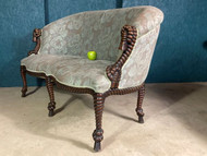 A FINE ANTIQUE SIMULATED ROPE EDGED PARLOUR SOFA OR WINDOW SEAT