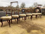A FINE SET OF 6 ANTIQUE VICTORIAN ROSEWOOD DINING CHAIRS WITH PETIT POINT SEATS