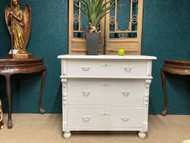 A CHARMING ANTIQUE PAINTED PINE CHEST OF DRAWERS