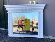 A GOOD LARGE ANTIQUE VINTAGE OVERMANTLE WALL MIRROR IN THE ADAM STYLE