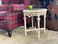 A FINE FRENCH CHATEAU ANTIQUE CARVED WOOD AND MARBLE SIDE TABLE