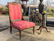 A CHARMING LATE VICTORIAN ART NOUVEAU LOW OR NURSING CHAIR